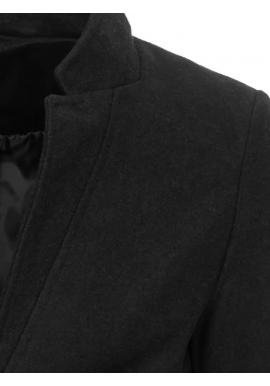 Čierny dlhý jednoradový kabát pre pánov