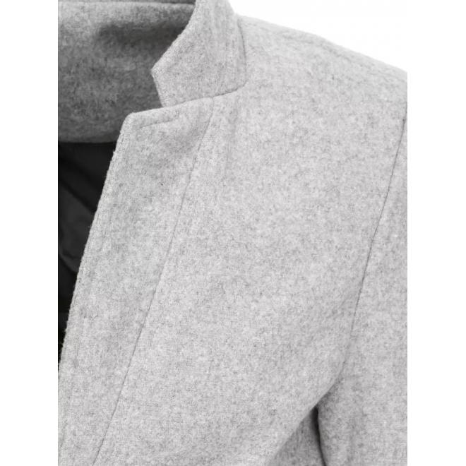 Pánsky dlhý jednoradový kabát v sivej farbe