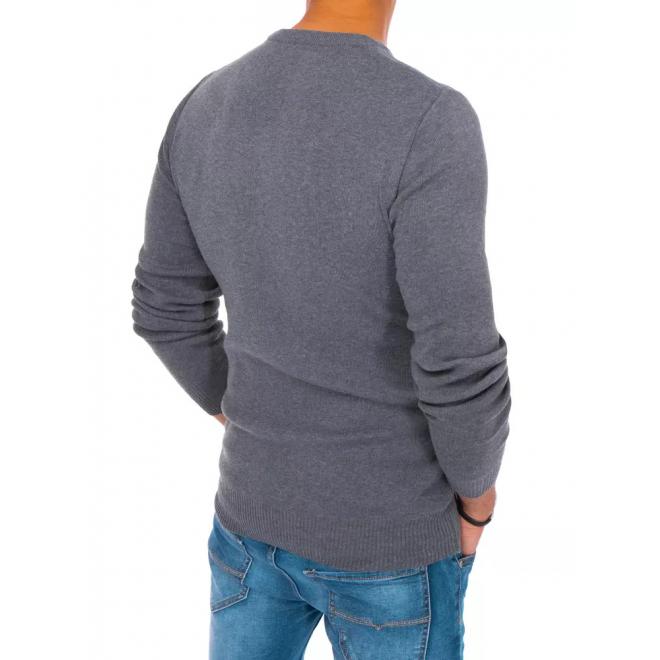 Tmavosivý štýlový sveter so vzorom pre pánov