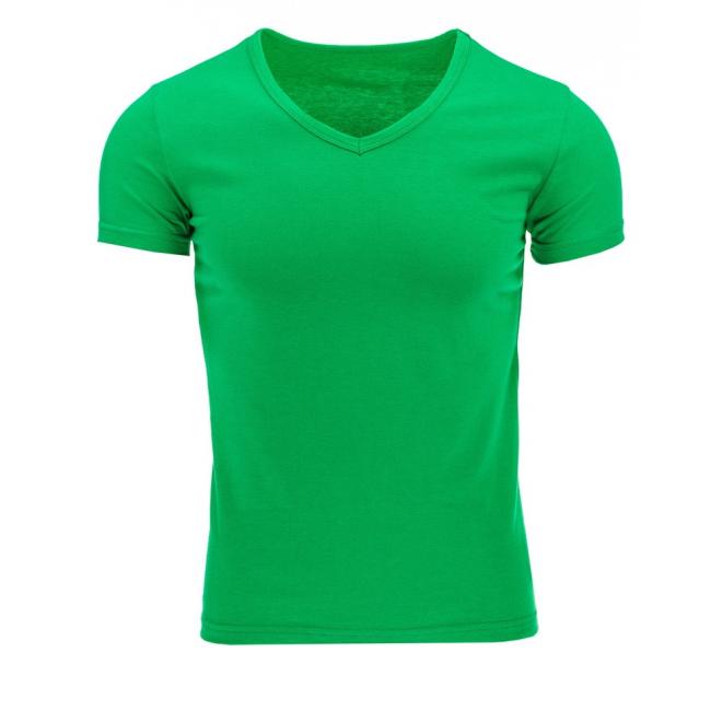 Pánske tričko s V-ovým výstrihom v zelenej farbe