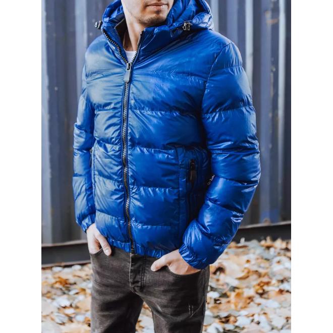 Svetlomodrá zimná bunda s odopínacou kapucňou pre pánov