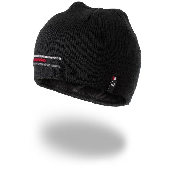Zimná pánska čiapka čiernej farby so vzorom