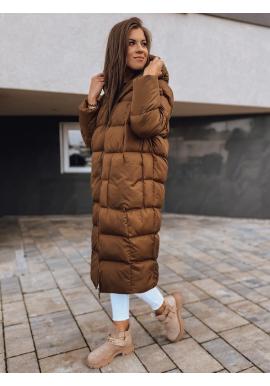 Dámska zimná oversize bunda s neodopínacou kapucňou v čokoládovej farbe v akcii