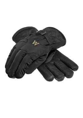 Čierne teplé rukavice na zimu pre pánov