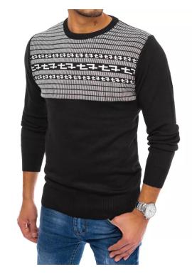 Pánsky štýlový sveter so vzorom v čiernej farbe
