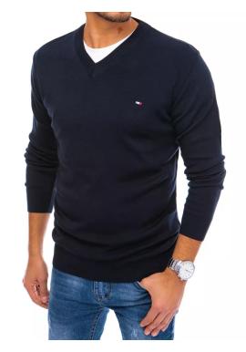 Klasický pánsky sveter tmavomodrej farby s véčkovým výstrihom