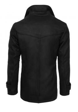 Pánsky jednoradový kabát na zimu v čiernej farbe
