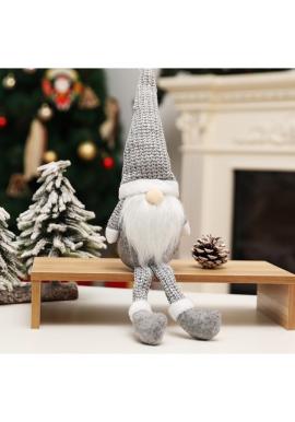 Vianočný sediaci škriatok v sivej farbe