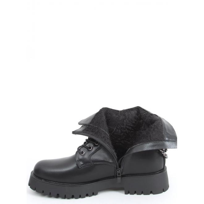 Dámske šnurovacie topánky s retiazkami v čiernej farbe