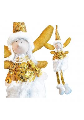 Žltý vianočný anjel s visiacimi nohami vo výpredaji