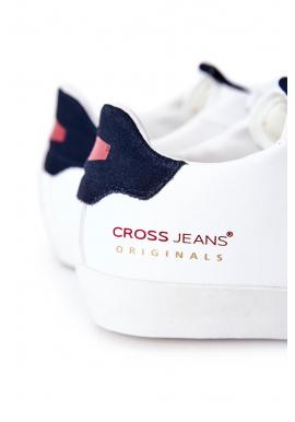 Kožené pánske tramky Cross Jeans bielej farby