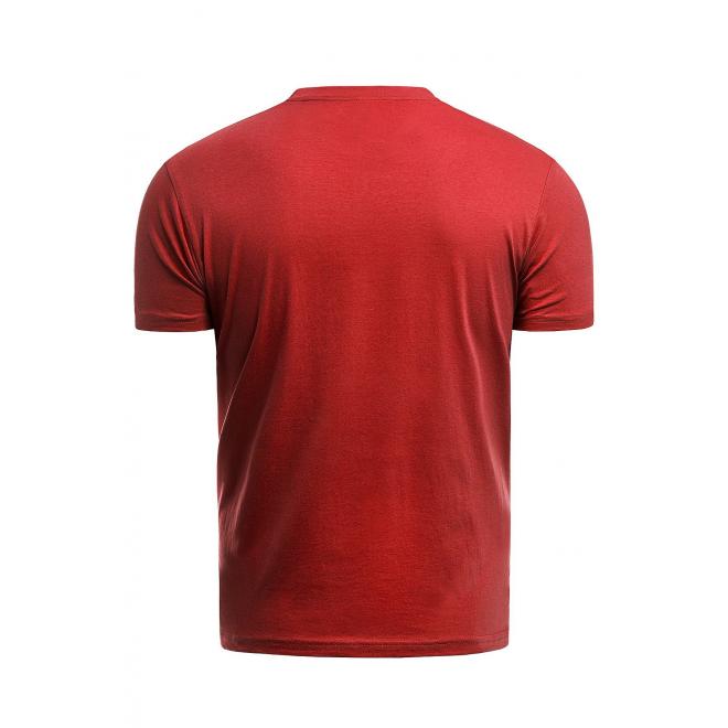 Klasické pánske tričká červenej farby s potlačou