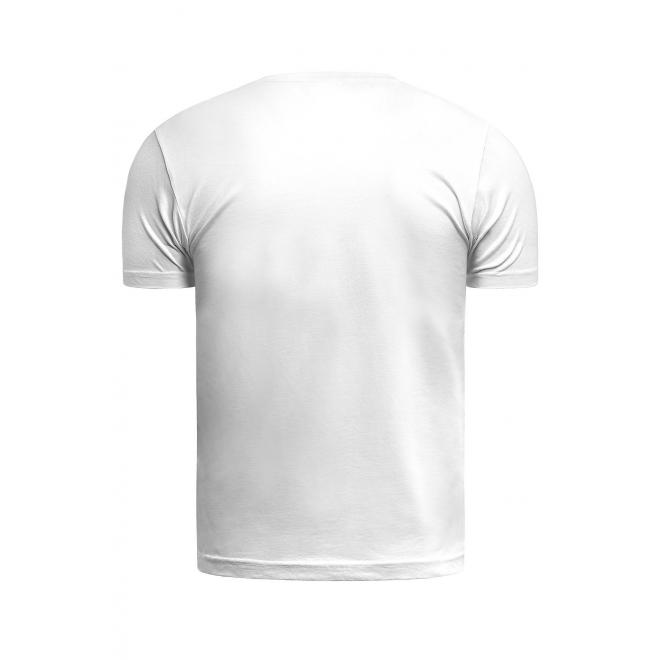 Biele klasické tričko s potlačou pre pánov