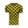Pánske módne tričko so šachovnicovým vzorom v žltej farbe