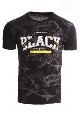 Štýlové pánske tričká čiernej farby s potlačou