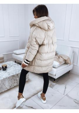 Dámska oversize bunda na zimu v svetlobéžovej farbe