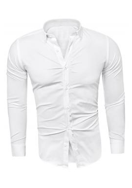 Pánska slim fit košeľa s dlhým rukávom v bielej farbe