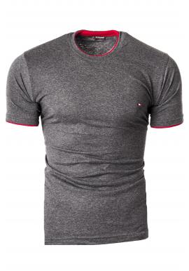 Tmavosivé jednofarebné tričko s krátkym rukávom pre pánov
