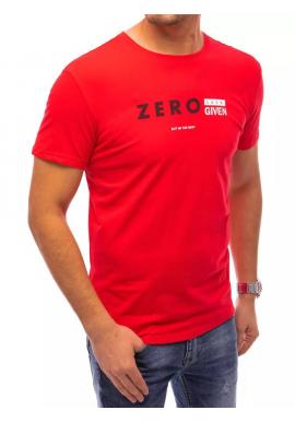Červené klasické tričko s potlačou pre pánov
