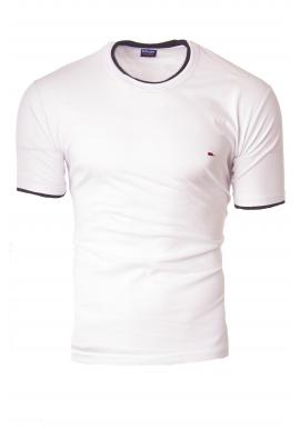 Jednofarebné pánske tričká bielej farby s krátkym rukávom vo výpredaji