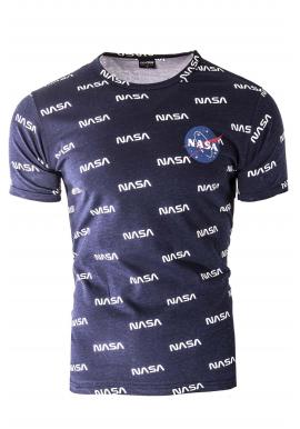 Pánske tmavomodré tričko s potlačou NASA