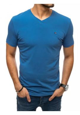 Pánske modré tričko s véčkovým výstrihom