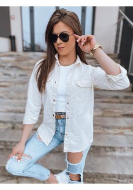Dlhšia biela džínsová košeľa
