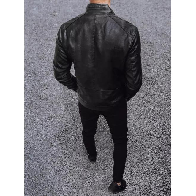 Čierna kožená bunda pre pánov