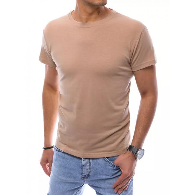 Pánske béžové tričko s krátkym rukávom