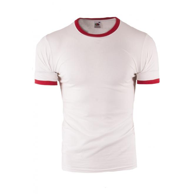 Bielo-červené pánske tričko s krátkym rukávom