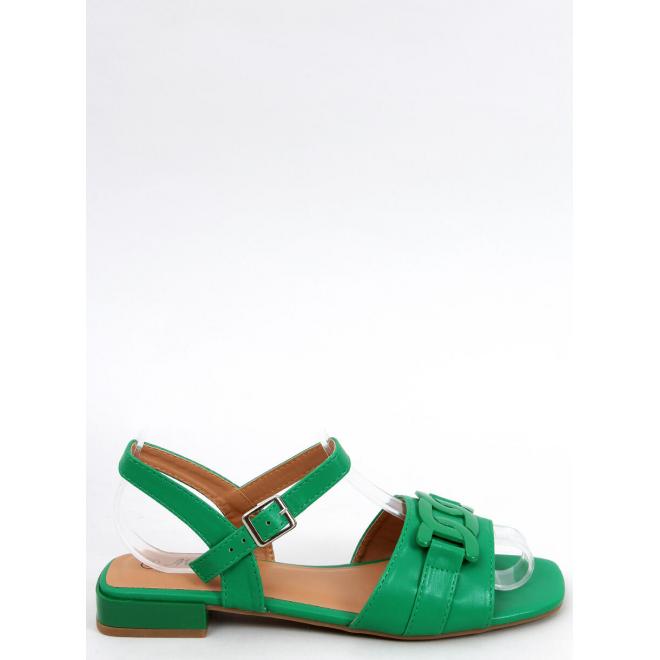Dámske zelené sandále na nízkom opätku