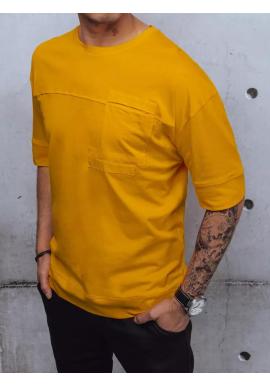 Žlté tričko s vreckom na hrudi pre pánov