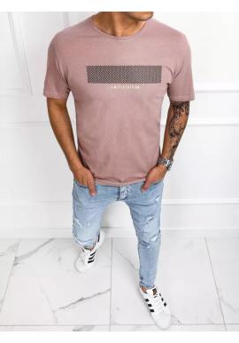 Pánske módne tričko s potlačou v ružovej farbe