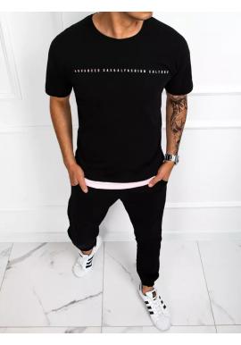 Pánske módne tričko s potlačou v čiernej farbe
