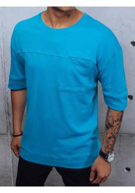 Pánske tričko s vreckom na hrudi v modrej farbe