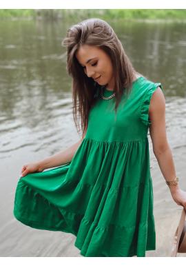 Zelené oversize šaty s volánmi