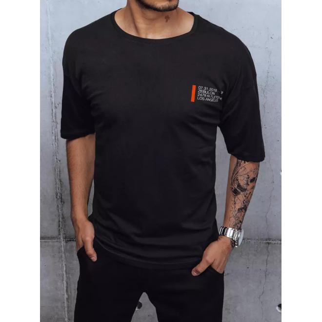 Štýlové pánske tričko čiernej farby s potlačou