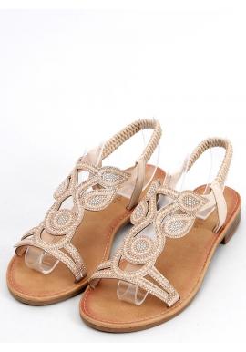 Dámske béžové sandále s kamienkami