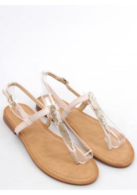Béžové dámske sandále s ozdobou