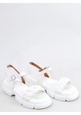 Biele dámske sandále s vysokou podrážkou