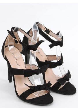 Elegantné čierne sandále na vysokom opätku