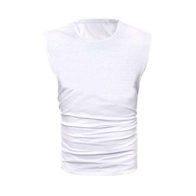 Pánske biele tričko bez rukávov