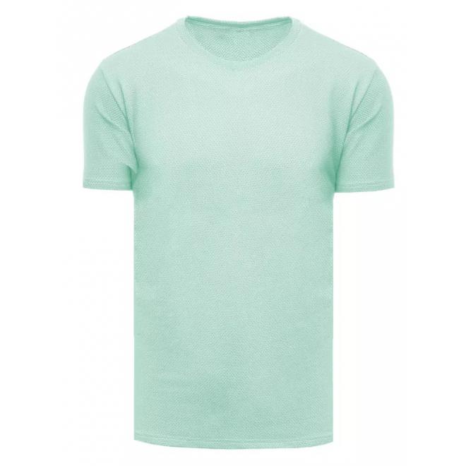 Vzorované pánske tričko mätovej farby