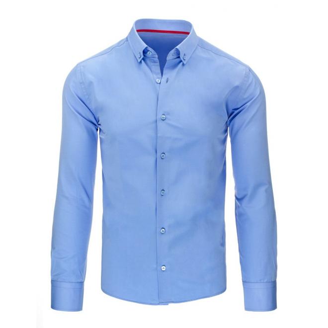 Klasická pánska košeľa modrej farby s dlhým rukávom