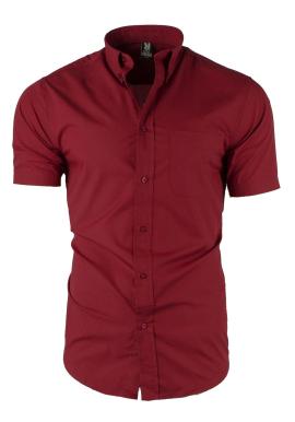 Červená pánska košeľa s krátkym rukávom