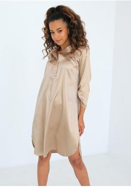 Saténové šaty MOSQUITO v béžovej farbe vo výpredaji