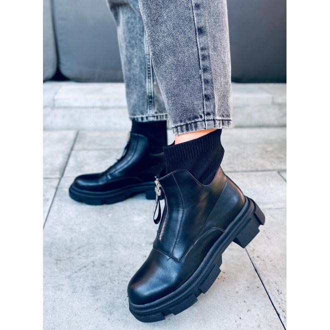 E-shop Módne dámske topánky čiernej farby s ponožkovým zvrškom