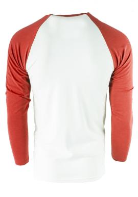 Bielo-červené pánske tričko s dlhým rukávom