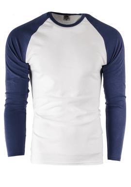 Pánske modro-biele tričko s dlhým rukávom