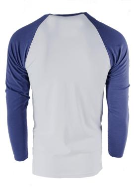 Pánske modro-biele tričko s dlhým rukávom